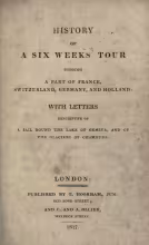 History of a Six Weeks' Tour